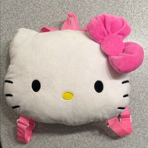 Like New Hello Kitty Plush Pillow Backpack with Pink Bow